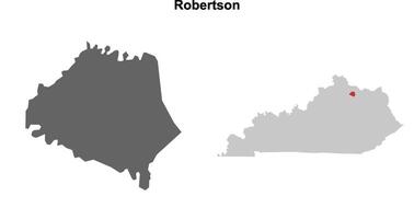 Robertson County, Kentucky blank outline map set vector