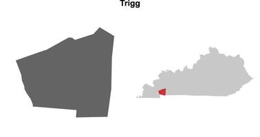 Trigg County, Kentucky blank outline map set vector