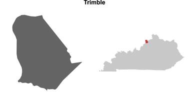 Trimble County, Kentucky blank outline map set vector