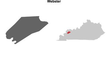 Webster County, Kentucky blank outline map set vector