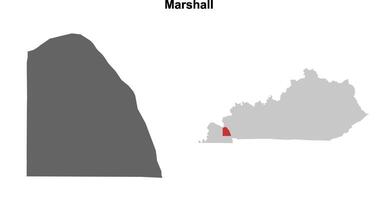Marshall County, Kentucky blank outline map set vector