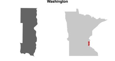Washington County, Minnesota blank outline map set vector