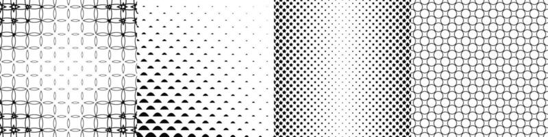 Black and white repeating pattern design collection vector