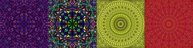 Seamless abstract geometric mandala pattern set vector