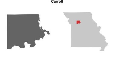 Carroll County, Missouri blank outline map set vector