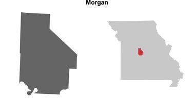 Morgan County, Missouri blank outline map set vector
