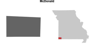 McDonald County, Missouri blank outline map set vector