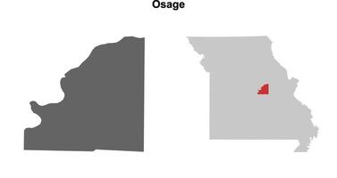 Osage County, Missouri blank outline map set vector