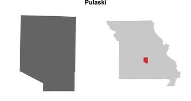 Pulaski County, Missouri blank outline map set vector