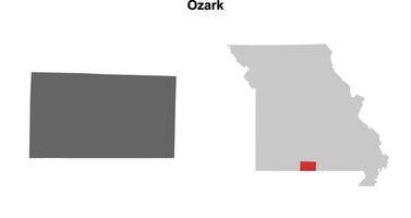 Ozark County, Missouri blank outline map set vector