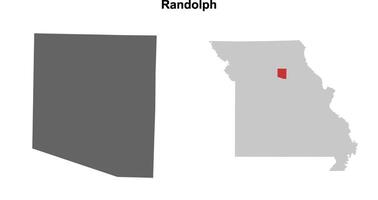 Randolph County, Missouri blank outline map set vector