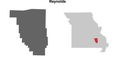 Reynolds County, Missouri blank outline map set vector