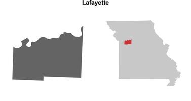 Lafayette County, Missouri blank outline map set vector