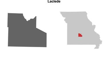Laclede County, Missouri blank outline map set vector