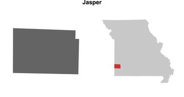 Jasper County, Missouri blank outline map set vector