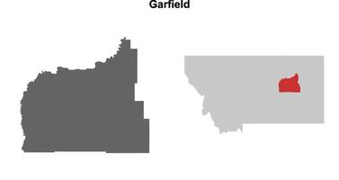 Garfield County, Montana blank outline map set vector