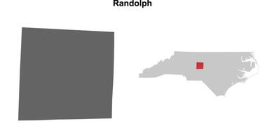 Randolph County, North Carolina blank outline map set vector