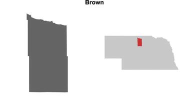 Brown County, Nebraska blank outline map set vector