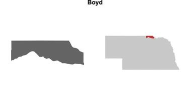 Boyd County, Nebraska blank outline map set vector