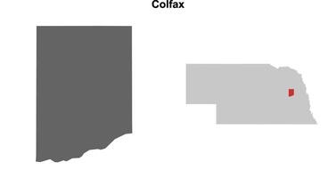 Colfax County, Nebraska blank outline map set vector
