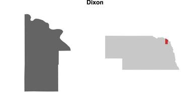 Dixon County, Nebraska blank outline map set vector