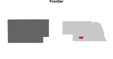 Frontier County, Nebraska blank outline map set vector