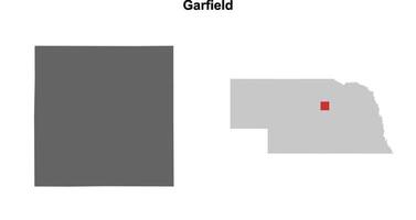 Garfield County, Nebraska blank outline map set vector