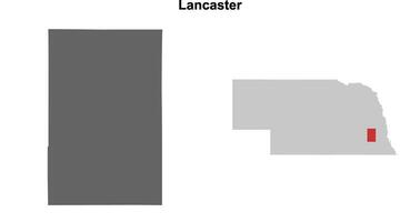 Lancaster County, Nebraska blank outline map set vector