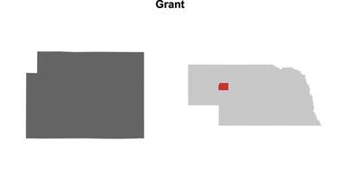 Grant County, Nebraska blank outline map set vector