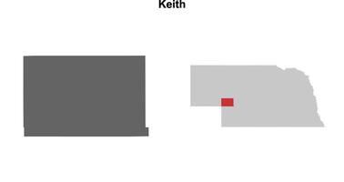Keith County, Nebraska blank outline map set vector