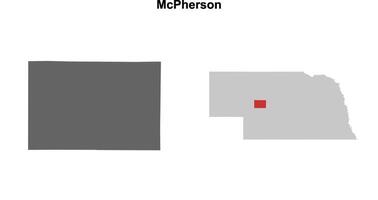 McPherson County, Nebraska blank outline map set vector