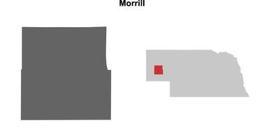 Morrill County, Nebraska blank outline map set vector