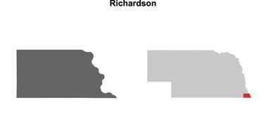 Richardson County, Nebraska blank outline map set vector