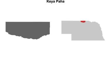 Keya Paha County, Nebraska blank outline map set vector
