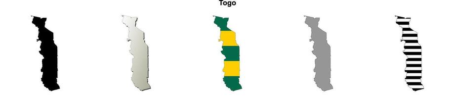Togo outline map set vector