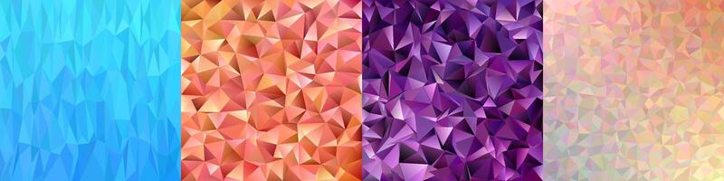 Colorful abstract triangle polygon background collection vector