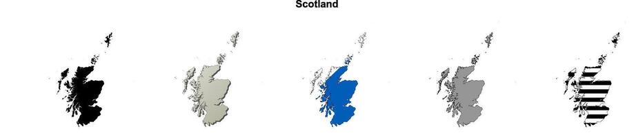 Scotland outline map set vector