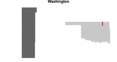 Washington County, Oklahoma blank outline map set vector