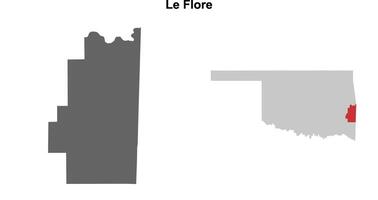 Le Flore County, Oklahoma blank outline map set vector