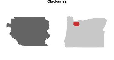 Clackamas County, Oregon blank outline map set vector