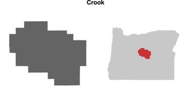 Crook County, Oregon blank outline map set vector