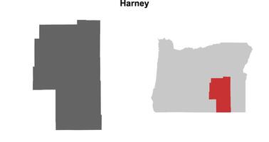 Harney County, Oregon blank outline map set vector