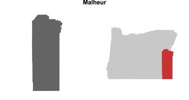 Malheur County, Oregon blank outline map set vector