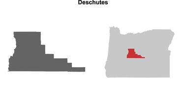 Deschutes County, Oregon blank outline map set vector