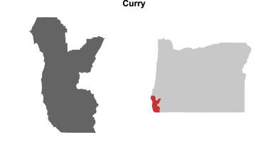Curry County, Oregon blank outline map set vector