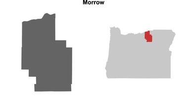 Morrow County, Oregon blank outline map set vector
