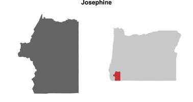Josephine County, Oregon blank outline map set vector