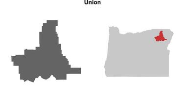 Union County, Oregon blank outline map set vector