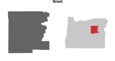 Grant County, Oregon blank outline map set vector