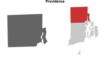 Providence County, Rhode Island blank outline map set vector